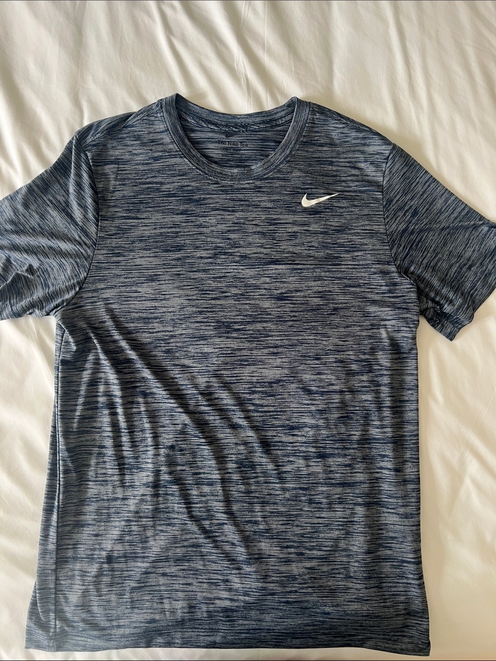 Nike Men’s Dri Fit Heathered Blue Short Sleeve Athletic Tee
